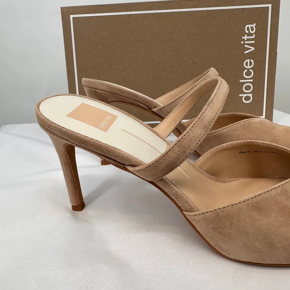 DOLCE VITA New in Box Evereve Kanika Pump Heels in Camel Nude Suede // 10